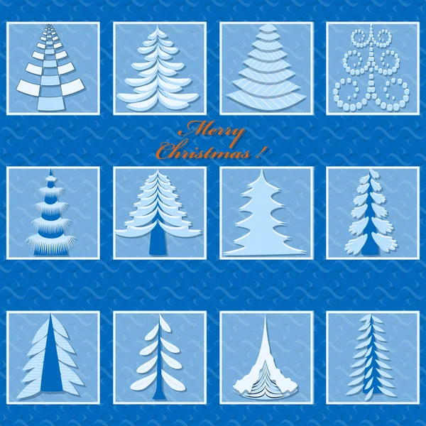 Set vettoriale di alberi di Natale astratti. Illustrazione di Natale — Vettoriale Stock