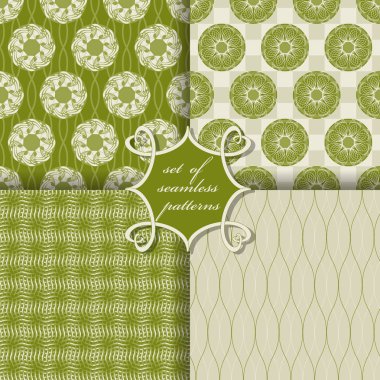 Sorunsuz vektör çizimler kümesi. Soyut şekiller ve dekoratif çiçek. Tasarım öğeleri karalama defteri. Duvar kağıtları, resim dolguları, web sayfası, arka plan, yüzey için kullanılabilir 