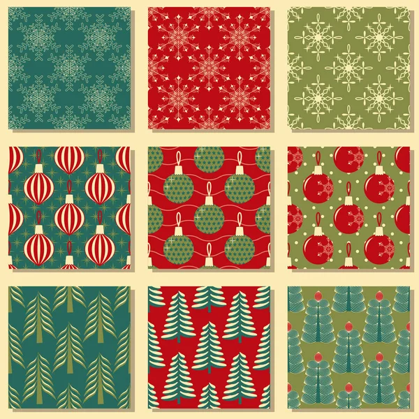 Conjunto de ilustrações de Natal sem costura. Papel vetorial abstrato com símbolos de Natal e elementos de design para scrapbook Vetores De Bancos De Imagens