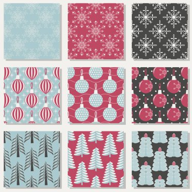 sorunsuz Noel illüstrasyonlar kümesi. Soyut vektör kağıt Noel simgeler ve tasarım öğeleri için karalama defteri