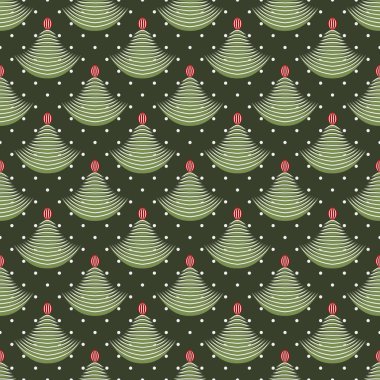 soyut Noel ağaçları ile sorunsuz vektör çizim arka plan