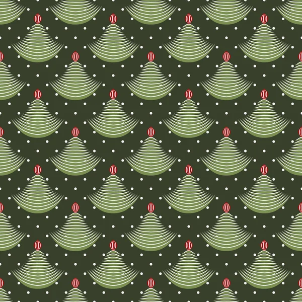 Nahtlose Vektor-Illustration Hintergrund mit abstrakten Weihnachtsbäumen — Stockvektor