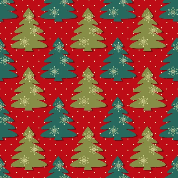 Bezešvá vektorová ilustrace s vánoční stromky — Stockový vektor