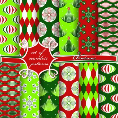 sorunsuz Noel illüstrasyonlar kümesi. Soyut vektör kağıt Noel simgeler ve tasarım öğeleri için karalama defteri