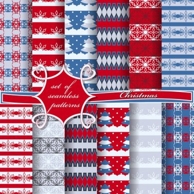 sorunsuz Noel illüstrasyonlar kümesi. Soyut vektör kağıt Noel simgeler ve tasarım öğeleri için karalama defteri