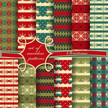 sorunsuz Noel illüstrasyonlar kümesi. Soyut vektör kağıt Noel simgeler ve tasarım öğeleri için karalama defteri