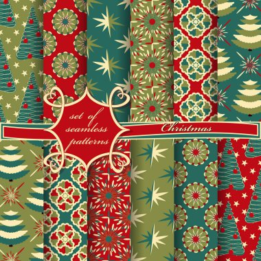 sorunsuz Noel illüstrasyonlar kümesi. Soyut vektör kağıt Noel simgeler ve tasarım öğeleri için karalama defteri