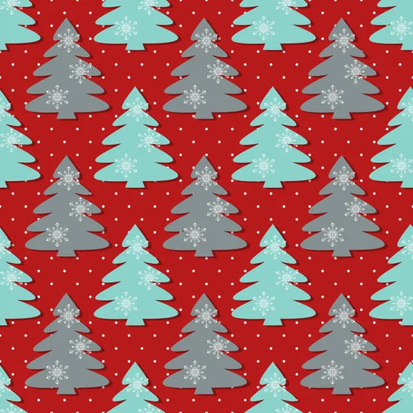 Nahtlose Vektorillustration mit Weihnachtsbäumen — Stockvektor