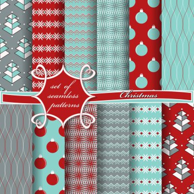 sorunsuz Noel illüstrasyonlar kümesi. Soyut vektör kağıt Noel simgeler ve tasarım öğeleri için karalama defteri