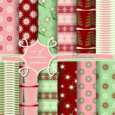 sorunsuz Noel illüstrasyonlar kümesi. Soyut vektör kağıt Noel simgeler ve tasarım öğeleri için karalama defteri