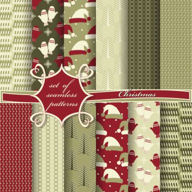 sorunsuz Noel illüstrasyonlar kümesi. Soyut vektör kağıt Noel simgeler ve tasarım öğeleri için karalama defteri