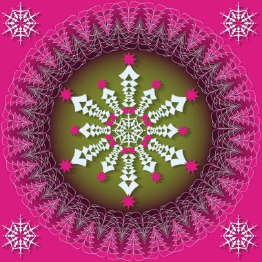 Soyut vektör Christmas illüstrasyon. Noel sembollerin dairesel desen