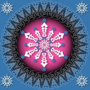 Soyut vektör Christmas illüstrasyon. Noel sembollerin dairesel desen