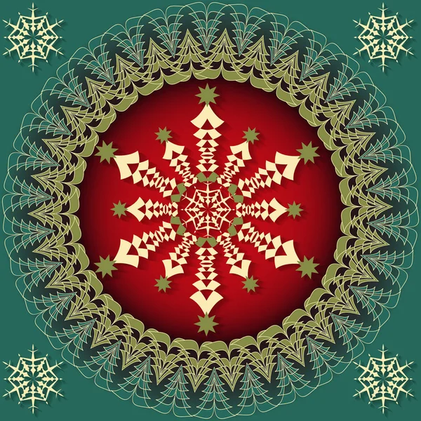 추상적인 벡터 크리스마스 그림입니다. 크리스마스 상징의 원형 패턴 — 스톡 벡터