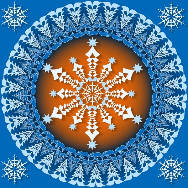 Vector abstracto ilustración de Navidad. Patrón circular de símbolos navideños — Archivo Imágenes Vectoriales