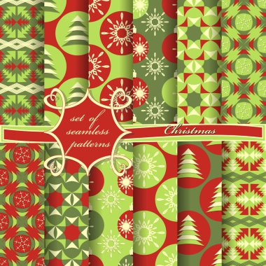 sorunsuz Noel illüstrasyonlar kümesi. Soyut vektör kağıt Noel simgeler ve tasarım öğeleri için karalama defteri