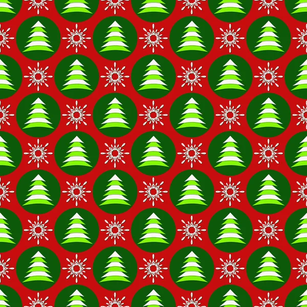 Seamless vector Christmas illustration background with Christmas symbols. Abstract christmas trees, snowflakes