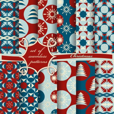 sorunsuz Noel illüstrasyonlar kümesi. Soyut vektör kağıt Noel simgeler ve tasarım öğeleri için karalama defteri