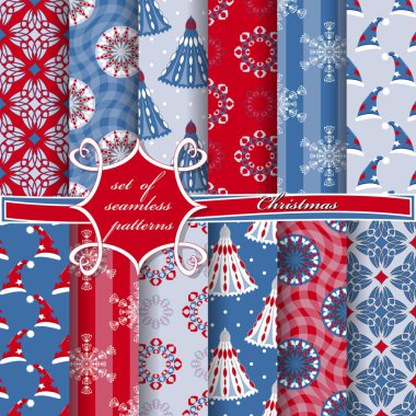 sorunsuz Noel illüstrasyonlar kümesi. Soyut vektör kağıt Noel simgeler ve tasarım öğeleri için karalama defteri