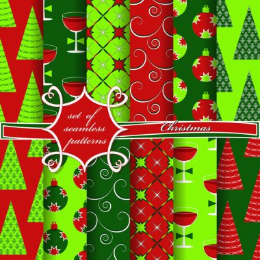 sorunsuz Noel illüstrasyonlar kümesi. Soyut vektör kağıt Noel simgeler ve tasarım öğeleri için karalama defteri