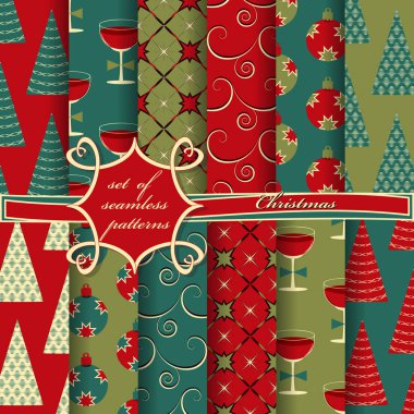 sorunsuz Noel illüstrasyonlar kümesi. Soyut vektör kağıt Noel simgeler ve tasarım öğeleri için karalama defteri