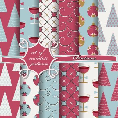 sorunsuz Noel illüstrasyonlar kümesi. Soyut vektör kağıt Noel simgeler ve tasarım öğeleri için karalama defteri