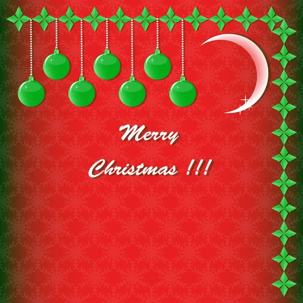 Christmas vector greetings card with christmas balls — Stock Vector