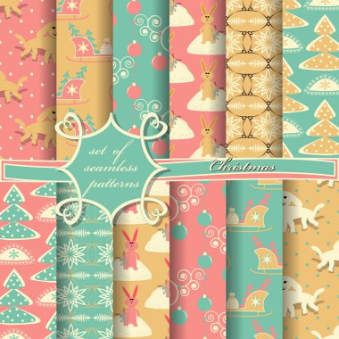 sorunsuz Noel illüstrasyonlar kümesi. Soyut vektör kağıt Noel simgeler ve tasarım öğeleri için karalama defteri