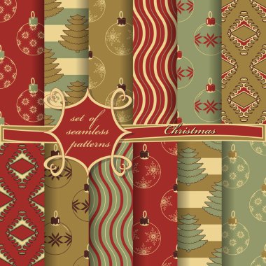 sorunsuz Noel illüstrasyonlar kümesi. Soyut vektör kağıt Noel simgeler ve tasarım öğeleri için karalama defteri