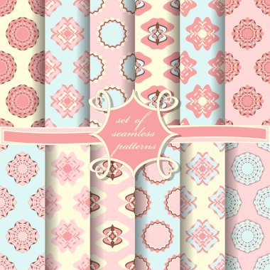 sorunsuz soyut vektör kağıt Dekoratif şekiller ve karalama defteri için tasarım öğeleri kümesi  