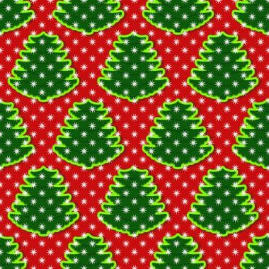 Sorunsuz vektör Christmas illüstrasyon arka plan ile Noel simgeler. Soyut Noel ağaçları, kar taneleri