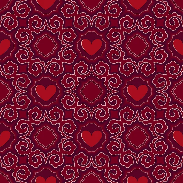 Ilustración vectorial perfecta del fondo del Día de San Valentín. Patrón decorativo, corazón — Archivo Imágenes Vectoriales