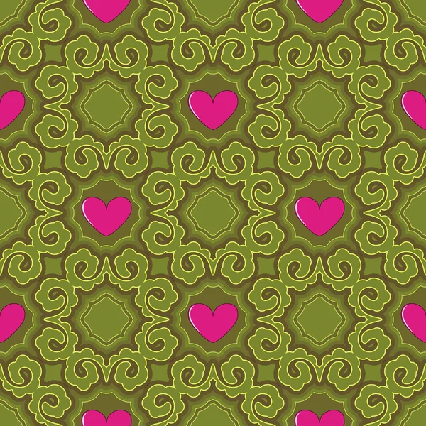 Ilustración vectorial perfecta del fondo del Día de San Valentín. Patrón decorativo, corazón — Archivo Imágenes Vectoriales