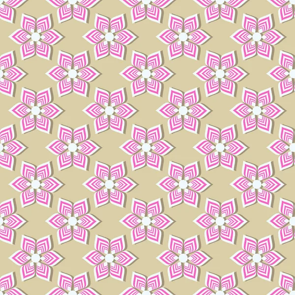 抽象的な縞模様の花のシームレスなベクトル背景イラスト — ストックベクタ