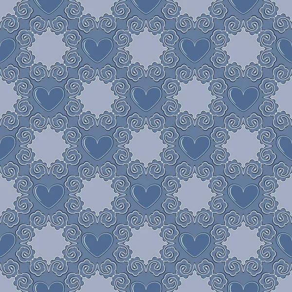 Naadloze vectorillustratie van Valentijnsdag achtergrond. Decoratief patroon, hart — Stockvector
