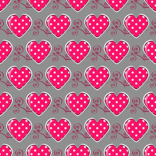 Ilustración vectorial perfecta del fondo del Día de San Valentín. Patrón decorativo, corazón — Vector de stock