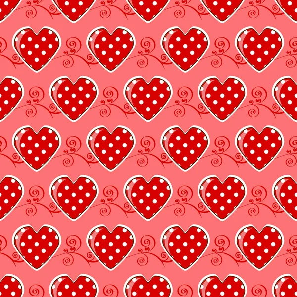 Varrat nélküli vektoros illusztráció háttér Valentine's Day. Dekoratív minta, szív — Stock Vector