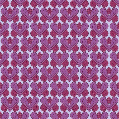 Bir Sevgililer günü arka plan sorunsuz vektör Illustration. Soyut dekoratif kalplerin desen