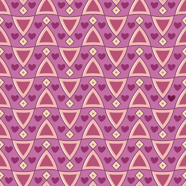 Illustration vectorielle transparente de la Saint-Valentin. Modèle de formes géométriques, coeur décoratif — Image vectorielle