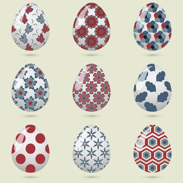 Ensemble vectoriel d "œufs teints au Pâques — Image vectorielle