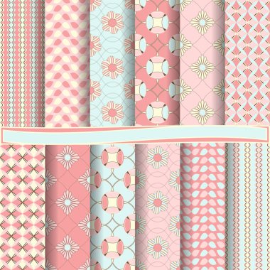 Dekoratif çiçek, şekiller ve tasarım öğeleri için karalama defteri kağıdına soyut vektör kümesi 