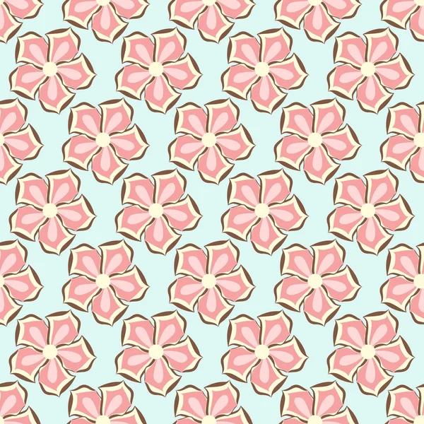 Fundo de ilustração vetor sem costura. Padrão abstrato de flores decorativas. Elementos de design para Scrapbook. Pode ser usado para papéis de parede, preenche imagens, fundo, superfície — Vetor de Stock