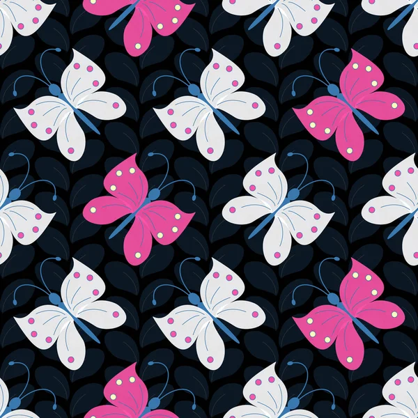 Vector ilustración fondo con mariposas — Vector de stock