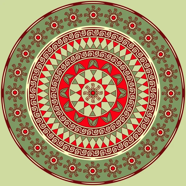 Vector patrón circular mandala de formas geométricas abstractas flores decorativas — Archivo Imágenes Vectoriales