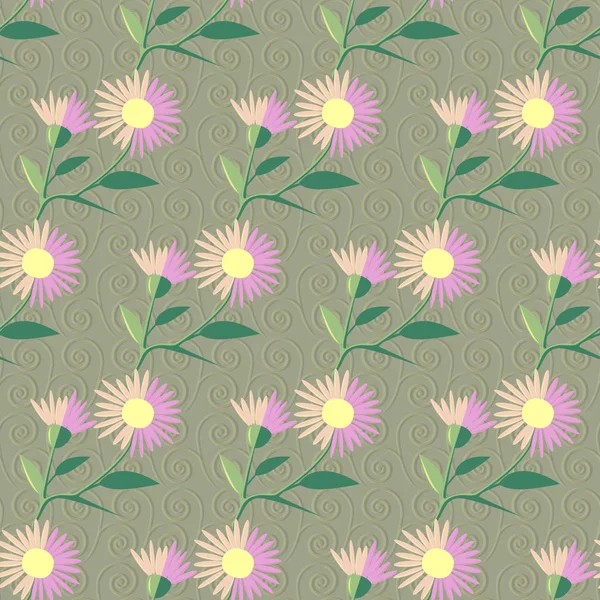 Vektor florale Illustration Hintergrund. abstraktes Muster dekorativer Blumen. Designelemente für Sammelalbum. kann für Tapeten verwendet werden, füllt Bilder, Hintergrund, Oberfläche — Stockvektor