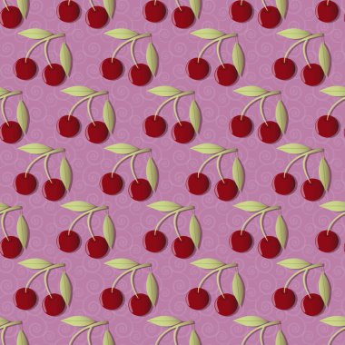 Kiraz ile vektör çizim arka plan