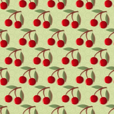 Kiraz ile vektör çizim arka plan