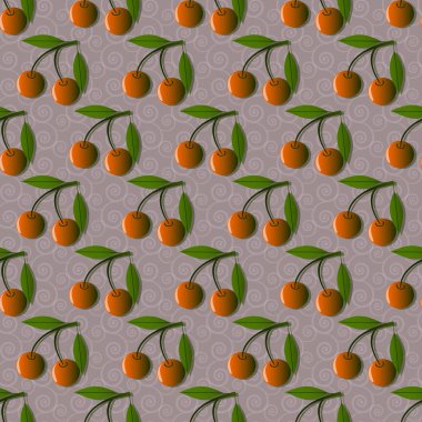 Kiraz ile vektör çizim arka plan