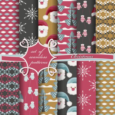 Kusursuz Noel çizimleri seti. Noel sembolleri ve Noel tasarımının unsurları içeren soyut vektör kağıdı