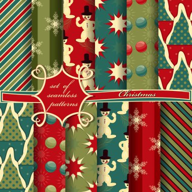 Kusursuz Noel çizimleri seti. Noel sembolleri ve Noel tasarımının unsurları içeren soyut vektör kağıdı